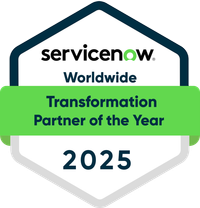 ServiceNow Worldwide Transformation Partner of the Year 2025